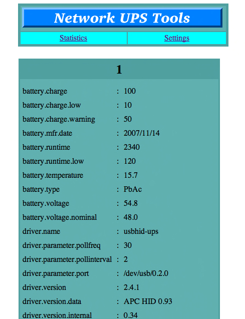 листинг параметров